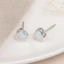 Sterling Silver White Opal Heart Stud Earrings – 5mm, thumbnail 1 of 8