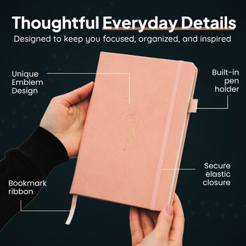 Pink Flamingo A5 Journal With Strap, Bookmark And Pen Holder, 4 of 7