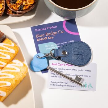 Eco Friendly Keyring With Disabled Toilet Radar Key In Navy, Made From Recycled Bottles, 2 of 4