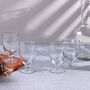G Decor Yaki Set Of Four Handmade Hammered Glass Wine Goblets Handblown Stemmed Glasses, thumbnail 1 of 4