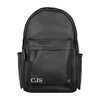 Personalised Black Leather 16 Inch Macbook Backpack, 5 of 11