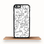 Abstract Art Line Faces iPhone Case Two Designs Options, thumbnail 3 of 4