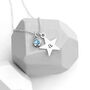 Engraved Silver Plated Star Birthstone Crystal Necklace, thumbnail 8 of 12