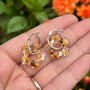 Autumn Mushroom Floral Huggie Earrings, thumbnail 5 of 6