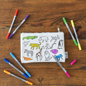 World Map Pencil Case Kit + 10 Pens, Colour And Learn, 2 of 4