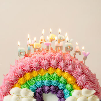 Pastel 'Happy Birthday' Cake Candles, 3 of 3