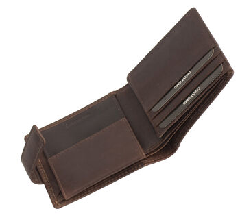 Personalised Men's Oiled Leather Wallet Rfid Brown, 6 of 7