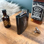 Personalised No.One Dad Engraved Black Metal Hip Flask 6oz, thumbnail 5 of 7