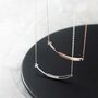 Sterling Silver Smile Zircon Curve Bar Necklace, thumbnail 1 of 4