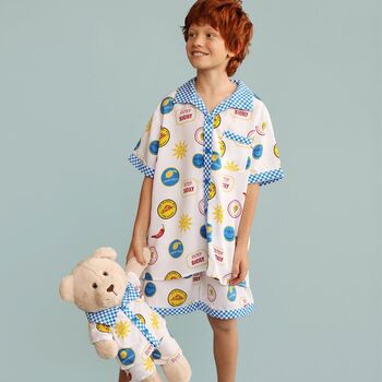 Sicily Boys Pyjama Set With Matching Teddy Bear, 5 of 6