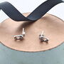 Tiny Sterling Silver Safety Pin Stud Earrings, thumbnail 1 of 2