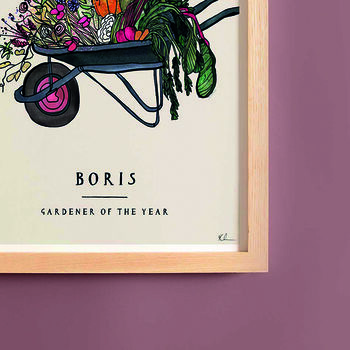Personalised Gardener Of The Year Wheelbarrow Print, 3 of 4