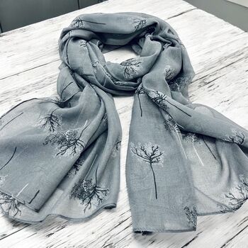 Delicate Tree Print Scarf, 3 of 6