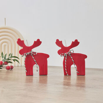 Rudolph Red Reindeer Candle Christmas Decoration, 9 of 10