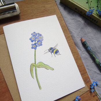 Forget Me Not And Bee Any Occasion Greetings Card, 3 of 7