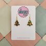 Sparkly Christmas Tree Glitter Resin Earrings / Christmas Gift / Secret Santa Gift, thumbnail 2 of 11