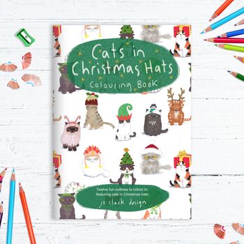 Cats In Christmas Hats Colouring Book, 8 of 8