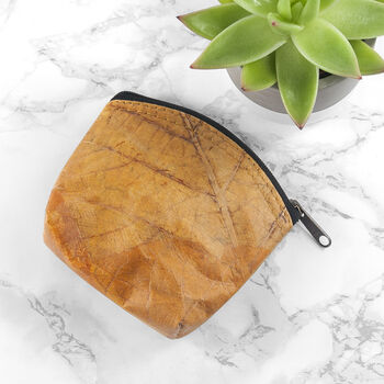 Vegan Leaf Leather Coin Purse, 3 of 7