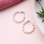 Sterling Silver Pearl Hoops, thumbnail 2 of 3