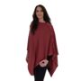 Rosewood Red 100% Cashmere Button Poncho Gift Boxed, thumbnail 2 of 6