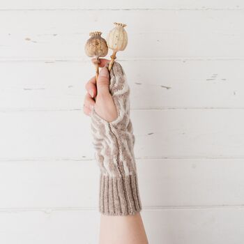 Zebra Lambswool Knitted Wrist Warmers, 3 of 12