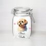 Personalised Thasa Apso Kilner Style Dog Treat Jar, thumbnail 2 of 2