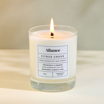 Handmade Citrus Grove Soy Wax Scented Candle Gift, 2 of 5
