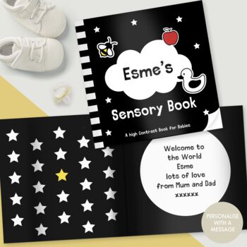 Personalised High Contrast Black And White Baby Book, 6 of 7
