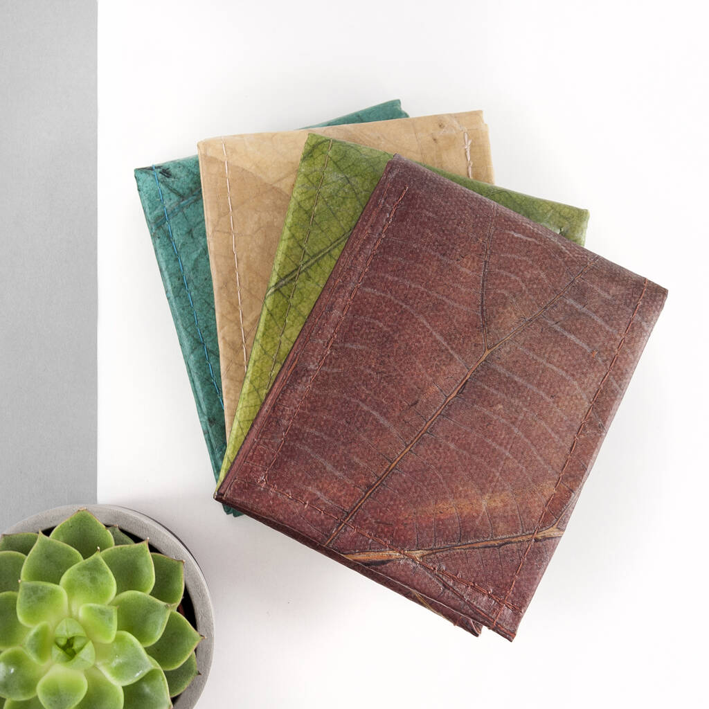 Vegan Teak Leaf Leather Men's Wallet By Jungley