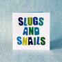 Slugs And Snails New Baby Boy Card, thumbnail 1 of 2