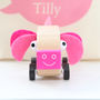 Wooden Pink Pig Toy With Personalised Bag, thumbnail 3 of 4