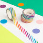 Colourful Diagonal Stripe Washi Tape, thumbnail 1 of 2