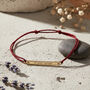 Personalised Coordinates Bracelet In Gold Or Silver On Silk Cord – Meaningful Gift For Him Or Her, thumbnail 1 of 9
