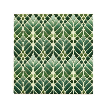 Art Nouveau Green Ceramic Handprinted Tile, 4 of 11