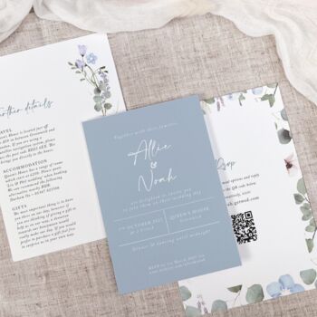 Periwinkle Wedding Invitation Stack, 3 of 9