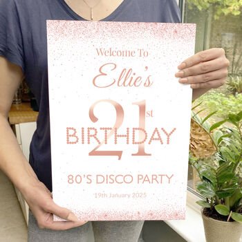 21st Birthday Rose Gold Welcome Sign, 4 of 6