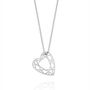 Sterling Silver Small Heart Diamond Pendant, thumbnail 2 of 6