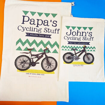 Personalised 'On Yer Bike' Cycling Storage Bag, 6 of 12