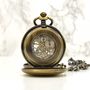 Engraved Bronze Pocket Watch Twin Opening, thumbnail 5 of 6