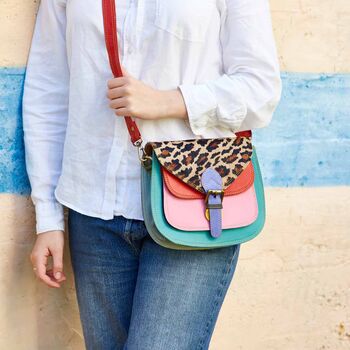 Vaani Multicoloured Saddle Crossbody Bag, 7 of 11