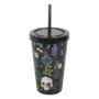 Gothic Skull Print Tumbler With Straw – Spooky Drinkware, thumbnail 2 of 3