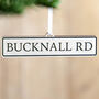 Personalised Street Sign Christmas Hanging Decoration, thumbnail 2 of 3