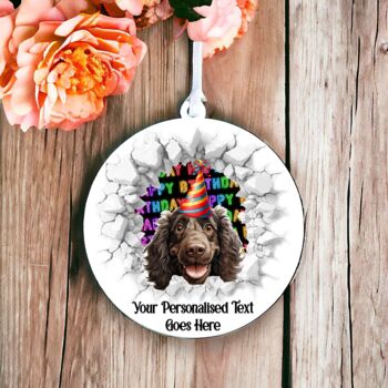 Personalised Boykin Spaniel Birthday Break Through Dog, 6 of 8