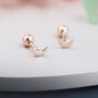 Sterling Silver Tiny Crescent Moon Barbell Earrings, thumbnail 2 of 11