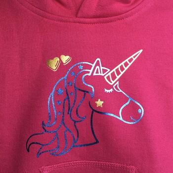 Child's Personalised Metallic Unicorn Hoodie, 2 of 10