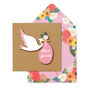 Handmade New Arrival Baby Girl Stork Card, thumbnail 1 of 5
