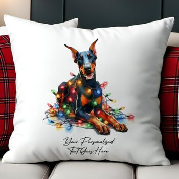 Personalised Doberman In Christmas Lights, 2 of 9