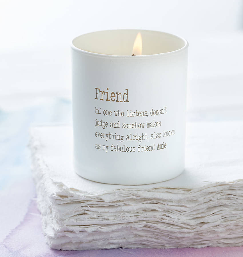 Personalised Glow Through Friend Candle By Lily Belle