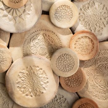 Large Vintage Decorative Terracotta Tile Candle Holder, 3 of 5