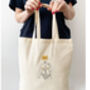 'She Is Beauty' Floral Female Embroidery Tote Bag Kit, thumbnail 3 of 4